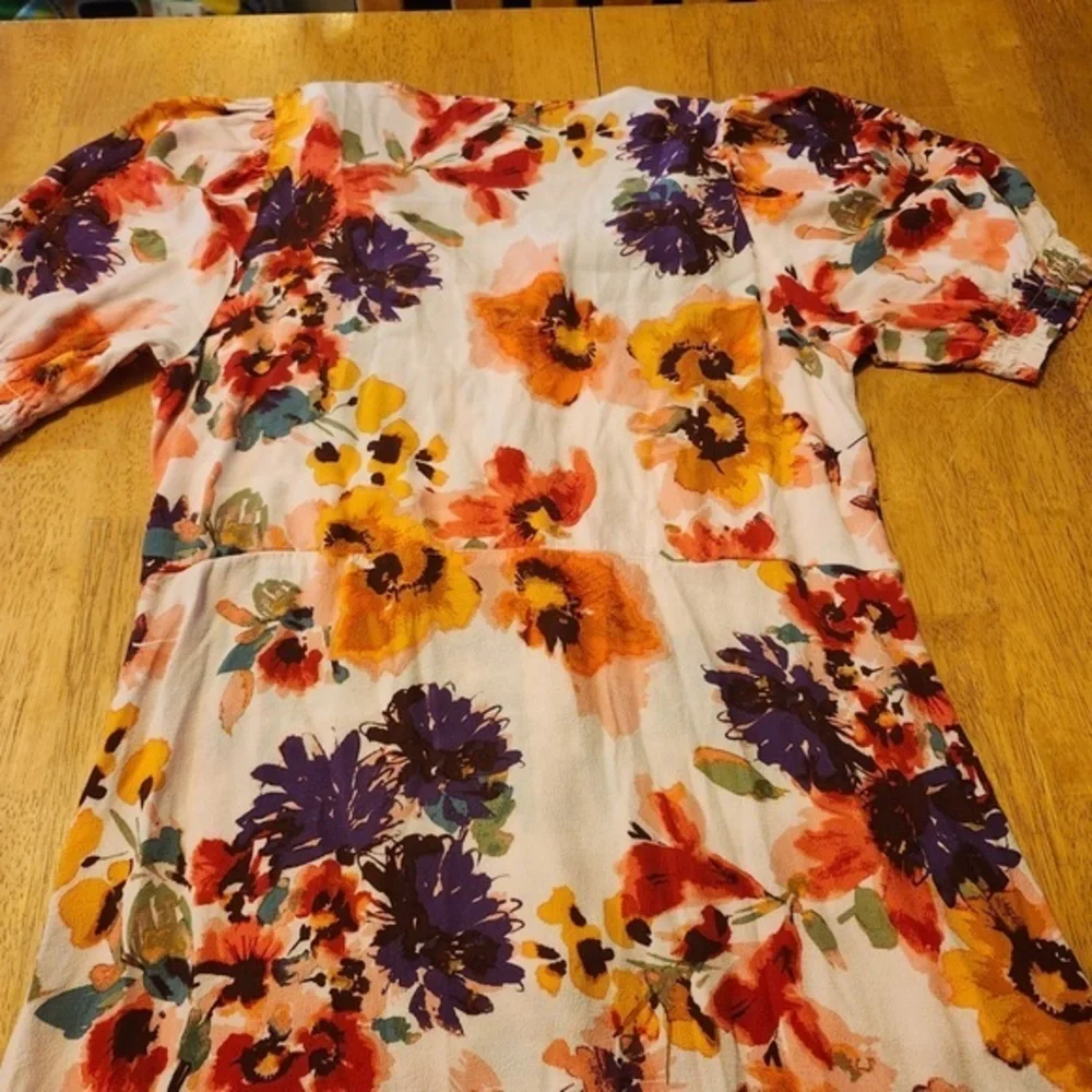 h&m orange dress floral Women's Orange/pink floral Ruffle-Detail Sleeveless Dress